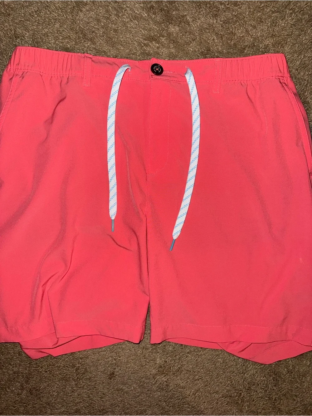 Used gym chubbies Red Swim Board Shorts with White Drawstring